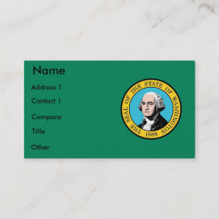 Business Card with Flag of Washington State U.S.A.