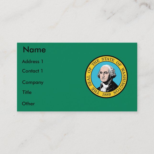 Business Card with Flag of Washington State U.S.A. (Front)