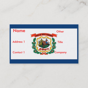Business Card with Flag of West Virginia U.S.A.