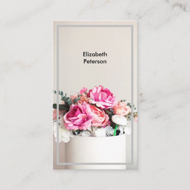 Business card with flower background (Front)