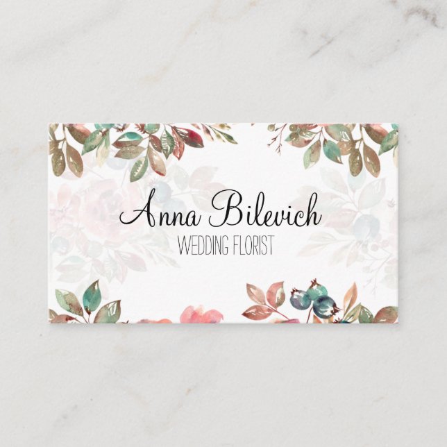 business card with flowers (Front)