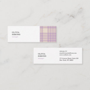 Business Card with gingham pattern