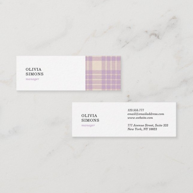 Business Card with gingham pattern (Front/Back)