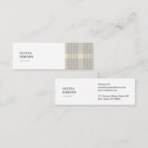 Business Card with gingham pattern