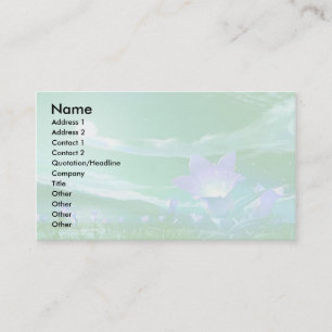 Business Card with Green and Lavender