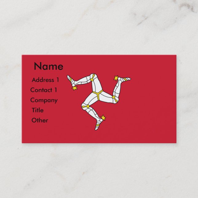 Business Card with Isle of Man Flag, U.K. (Front)