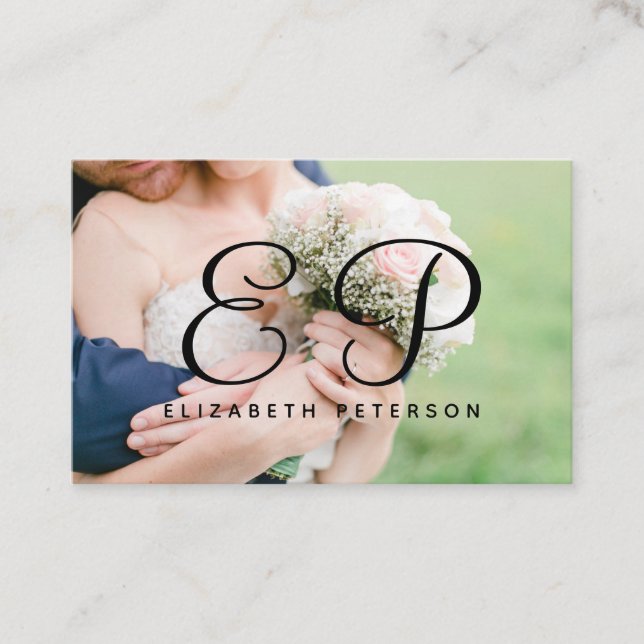 Business card with monogram in simple style. (Front)