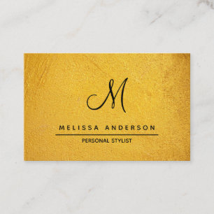 Business card with monogram in simple style.