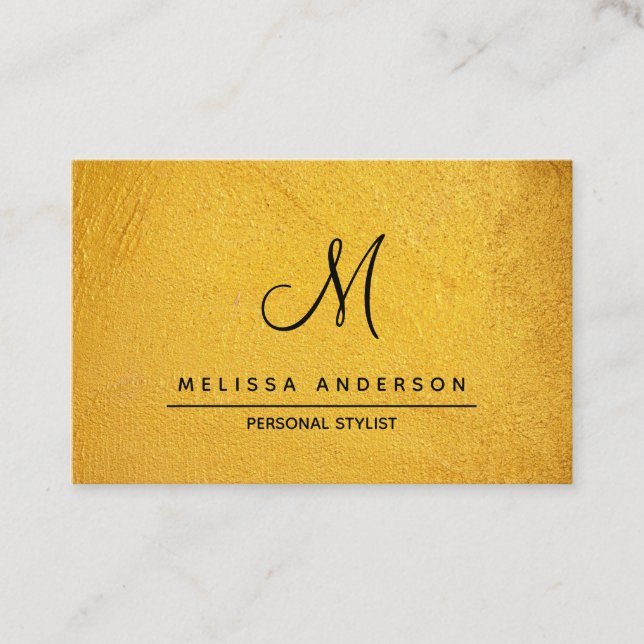Business card with monogram in simple style. (Front)