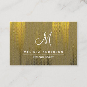 Business card with monogram in simple style.