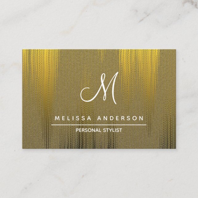 Business card with monogram in simple style. (Front)