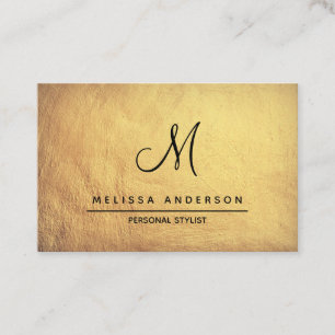 Business card with monogram in simple style.
