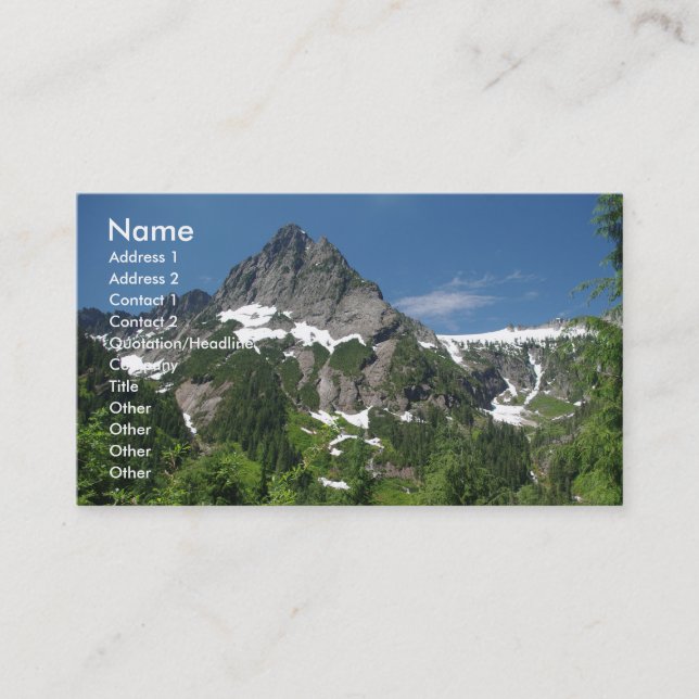 Business card with mountain background (Front)