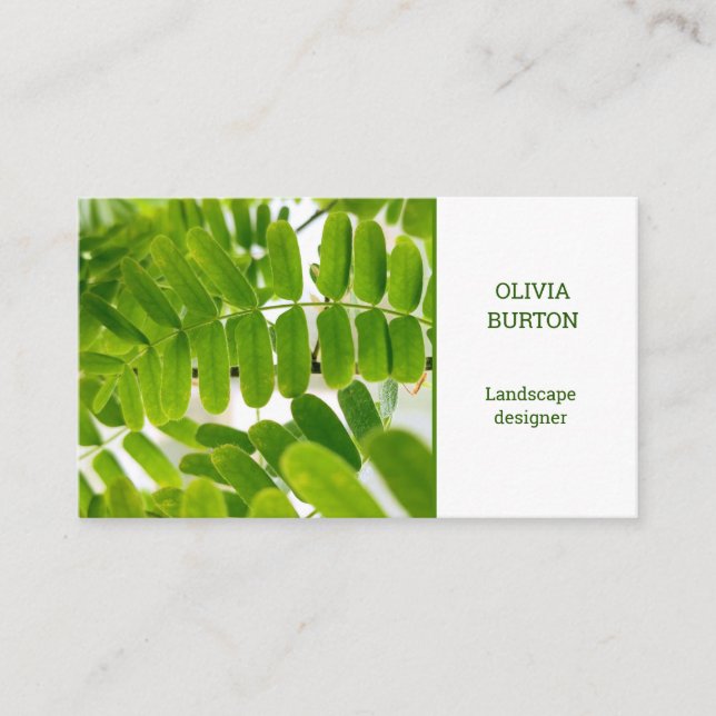 Business card with nature background. (Front)