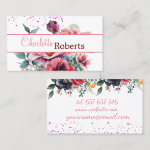 Business Card with paint flower