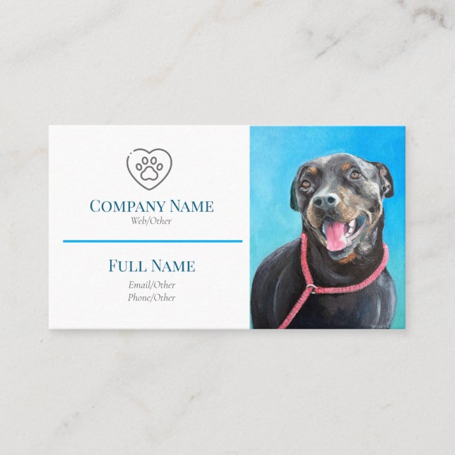 Business Card with painting of flowers (Front)