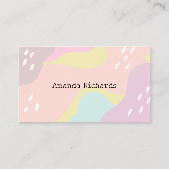 Business card with pastel colour pattern backgroun (Front)