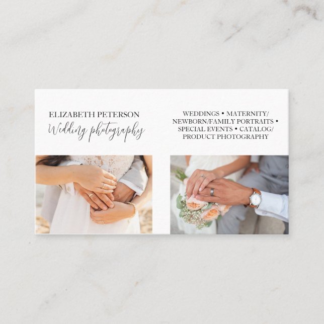 Business card with photo background. (Front)