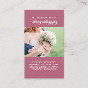 Business card with photo background.