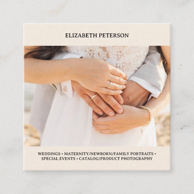 Business card with photo background. (Front)