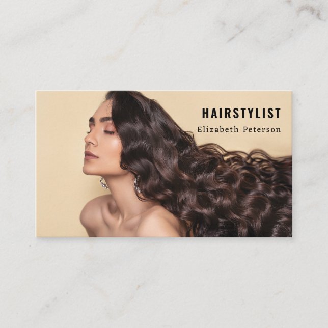 Business card with photo for hairstylist (Front)
