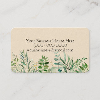 Business Card with Plants, Business Card Leaves