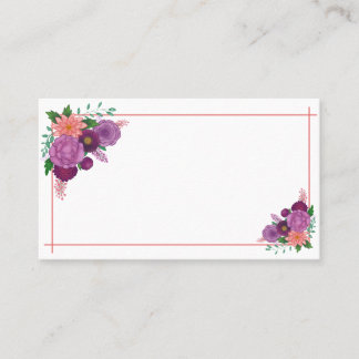 Business Card with Purple Flower Border