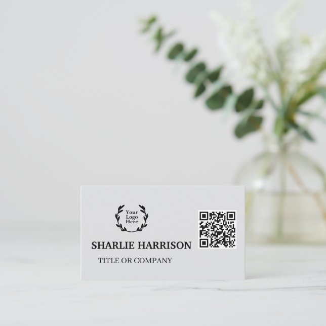 Business Card with QR Code (Standing Front)