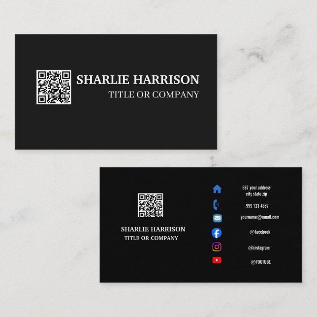 Business Card with QR Code (Front/Back)