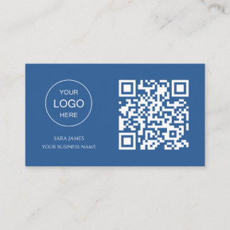 Business Card with QR Code | Blue Modern Design