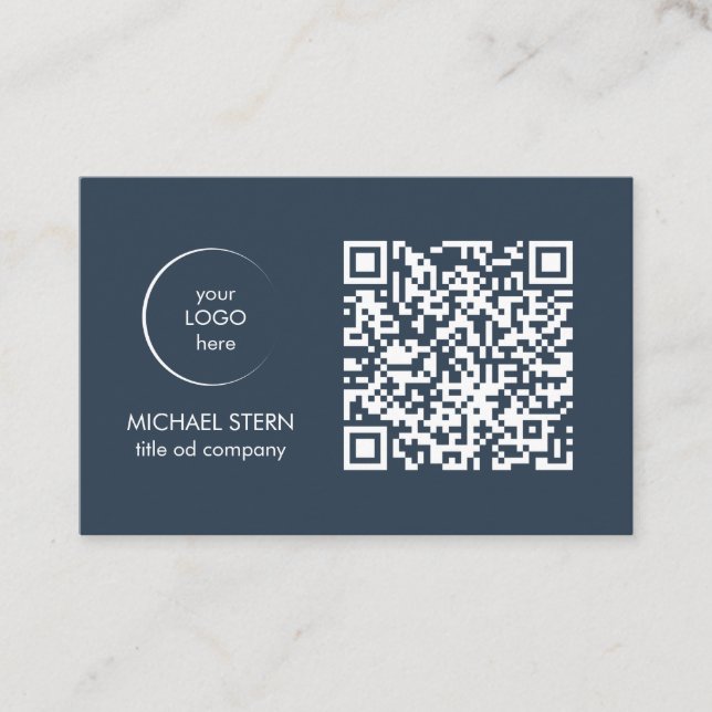 Business Card with QR Code & Logo (Front)