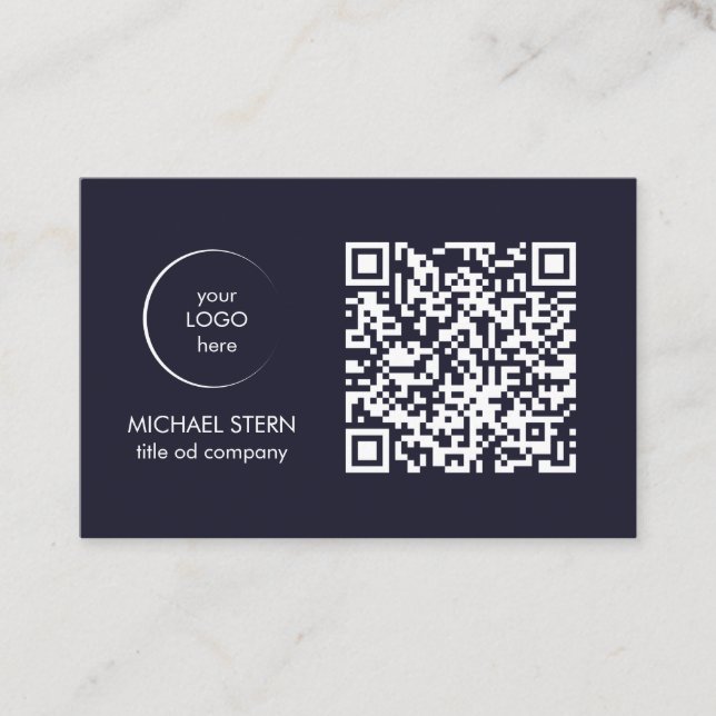 Business Card with QR Code & Logo (Front)