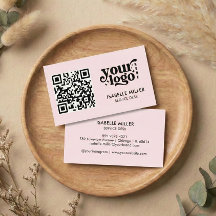 Business Card with QR Code | Modern Pink Design