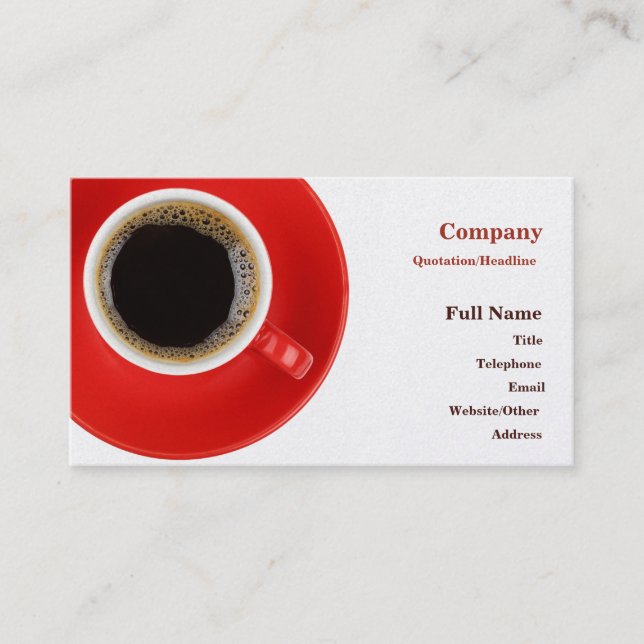 Business Card with red coffee cup (Front)