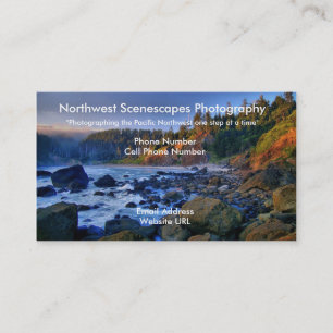Business card with seascape background