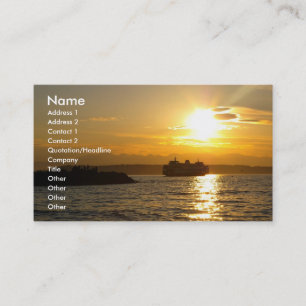 Business card with sunset background