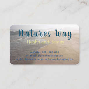 Business Card with textured sea sand background
