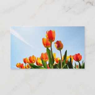 Business card with tulips