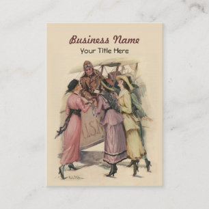Business Card with Vintage Aeroplane