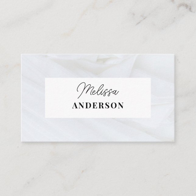 Business card with white background. (Front)