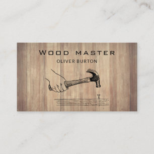 Business card with wood texture.