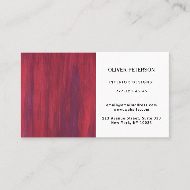 Business card with wood texture. (Front)