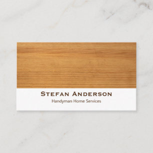Business card with wooden background.