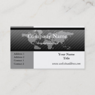Business Card :: World Map B/G/W D4