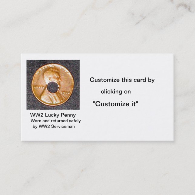 Business card/WW2 Lucky Penny Card (Front)