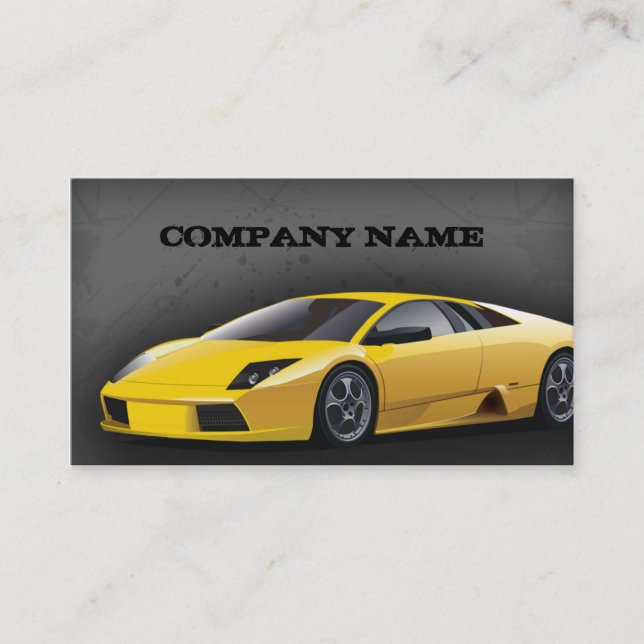 Business Card Yellow Sports Car (Front)