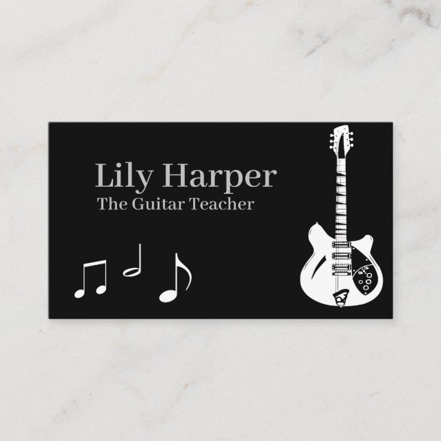 Business CardGuitar Teacher | Electric & Acoustic  Calling Card (Front)