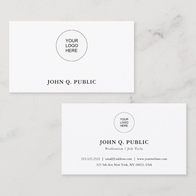 Business Cards Add Upload Own Company Logo Here (Front/Back)