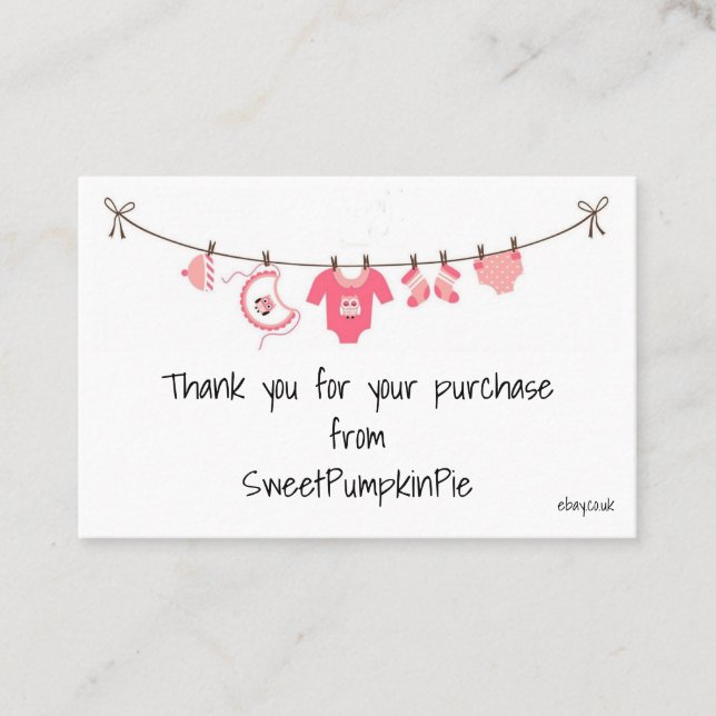 Business Cards - Baby Girls Clothes Washing Line (Front)