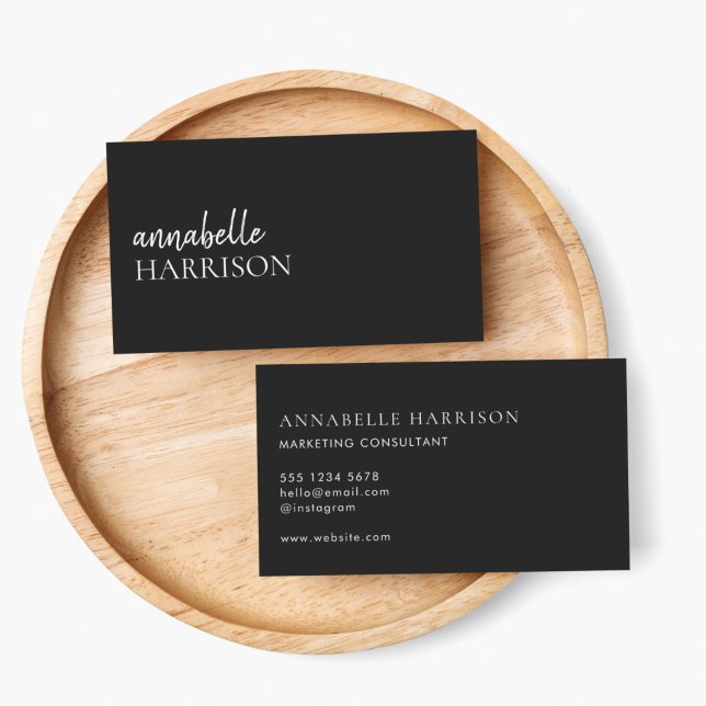 Business Cards | Black  Modern Minimal Elegant (Creator Uploaded)